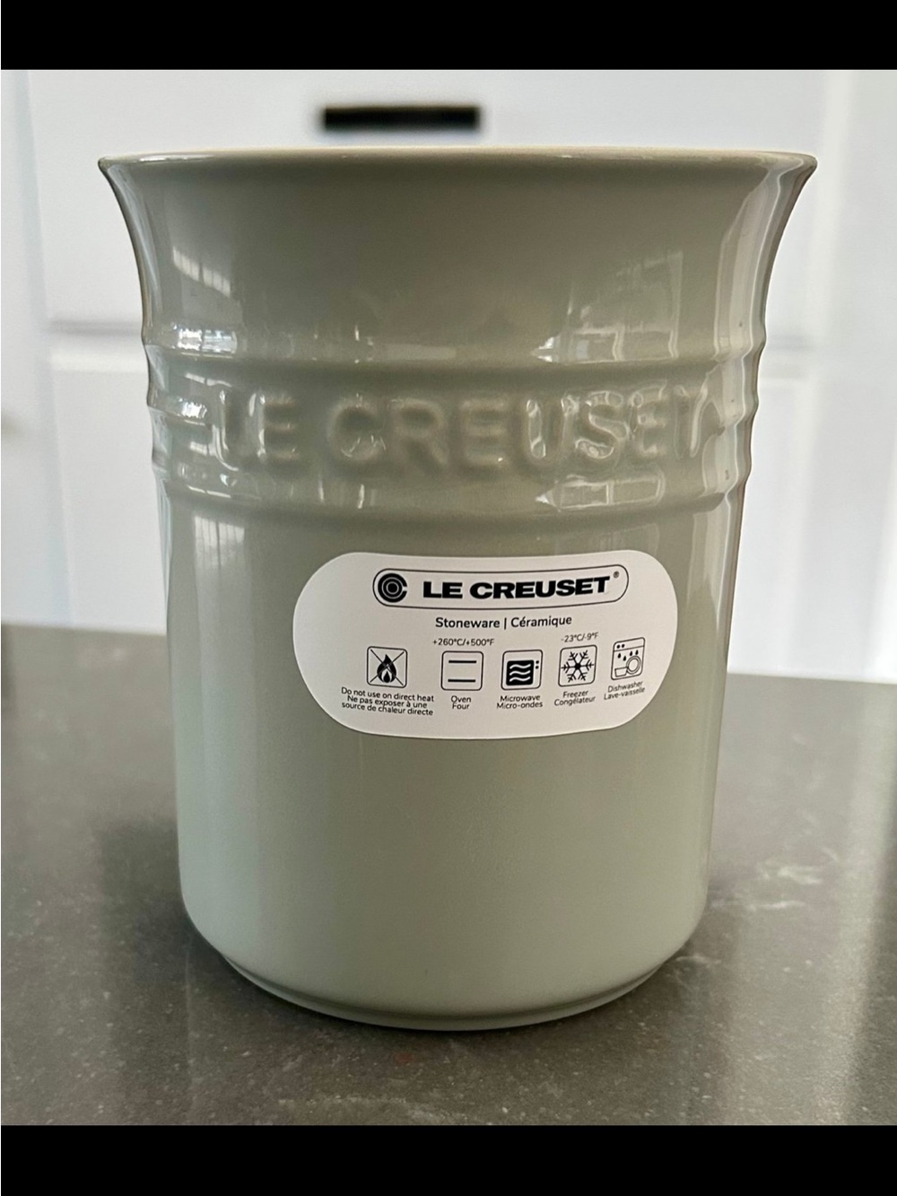Le Creuset Stoneware Utensil Holder in Pistache